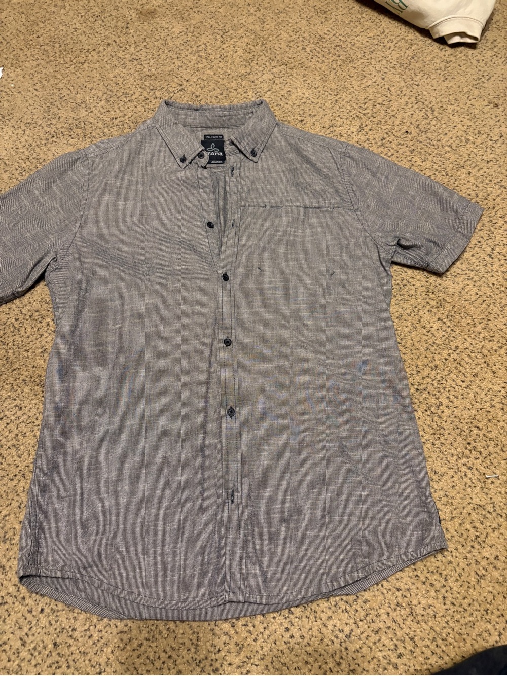 Prana Men's Short-Sleeve Button-Down Shirt - Heather Gray